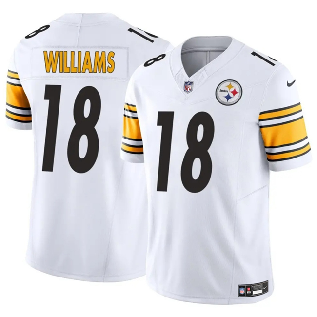 Personalized Men’s Pittsburgh Steelers #18 Mike Williams White 2024 F.U.S.E. Untouchable Limited Stitched Jersey