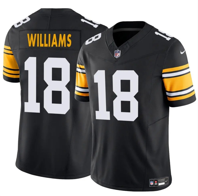 Personalized Men’s Pittsburgh Steelers #18 Mike Williams Black 2024 F.U.S.E. Alternate Untouchable Limited Stitched Jersey