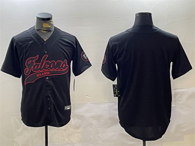 Personalized Men’s Atlanta Falcons Blank Black With Patch Cool Base Stitched Baseball Jersey