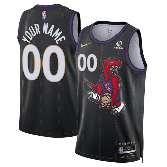 Personalized Men’s Toronto Raptors Active Player Black 2024 25 City Edition Stitched Basketball Jersey