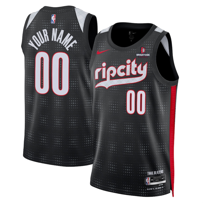 Personalized Men’s Portland Trail Blazers Active Player Black 2024 25 City Edition Edition Stitched Basketball Jersey