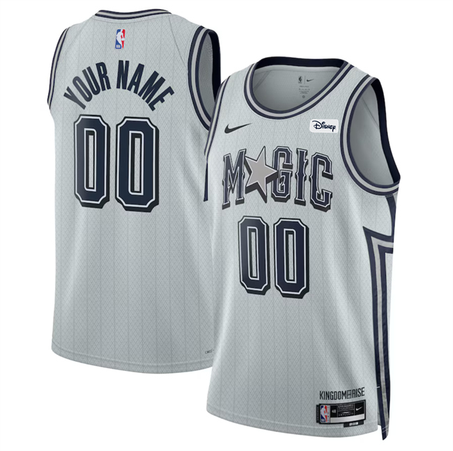 Personalized Men’s Orlando Magic Active Player Silver 2024 25 City Edition Stitched Basketball Jersey