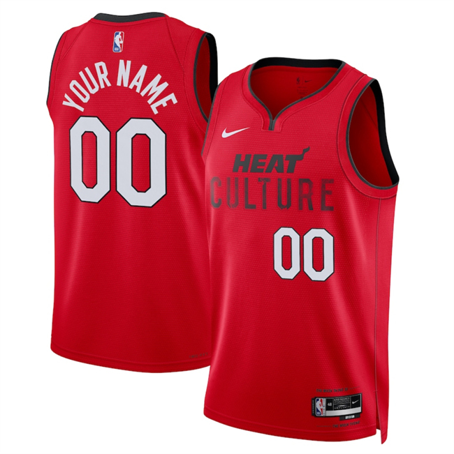 Personalized Men’s Miami Heat Active Player Red 2024 25 City Edition Stitched Basketball Jersey