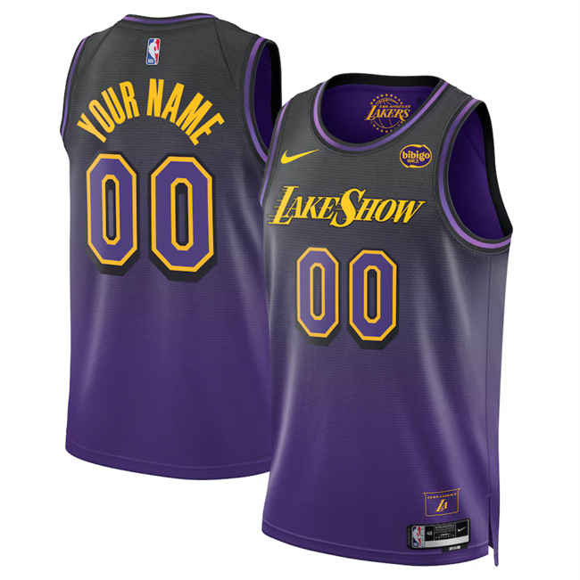 Personalized Men’s Los Angeles Lakers Active Player Purple 2024 25 City Edition Stitched Basketball Jersey
