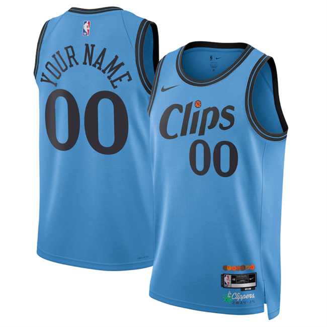 Personalized Men’s Los Angeles Clippers Active Player Light Blue 2024 25 CityEdition Stitched Jersey