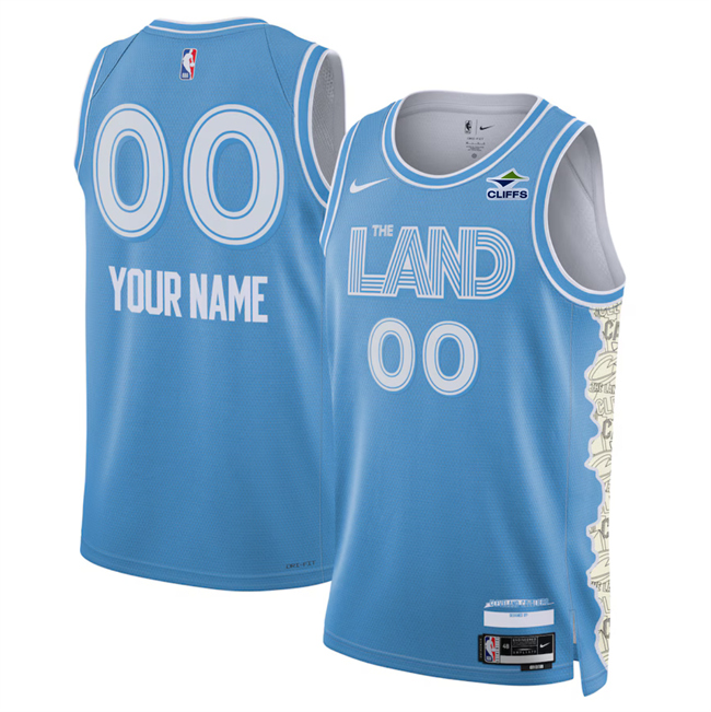 Personalized Men’s Cleveland Cavaliers Active Player Light Blue 2024 25 City Edition Stitched Jersey
