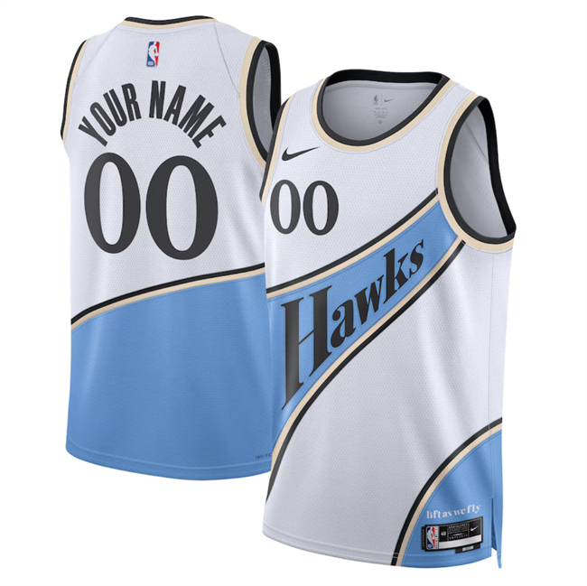 Personalized Men’s Atlanta Hawks Active Player White 2024 25 City Edition Stitched Jersey
