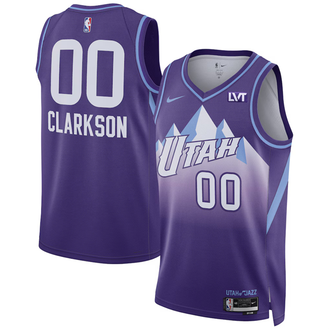 Personalized Men’s Utah Jazz #00 Jordan Clarkson Purple 2024 25 City Edition Stitched Basketball Jersey
