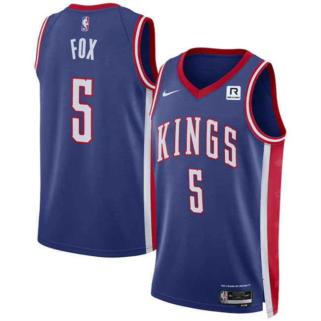 Personalized Men’s Sacramento Kings #5 De’Aaron Fox Purple 2024 25 City Edition Stitched Basketball Jersey