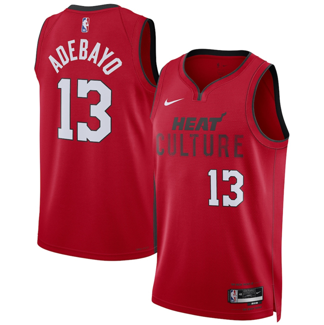 Personalized Men’s Miami Heat #13 Bam Adebayo Red 2024 25 City Edition Stitched Basketball Jersey