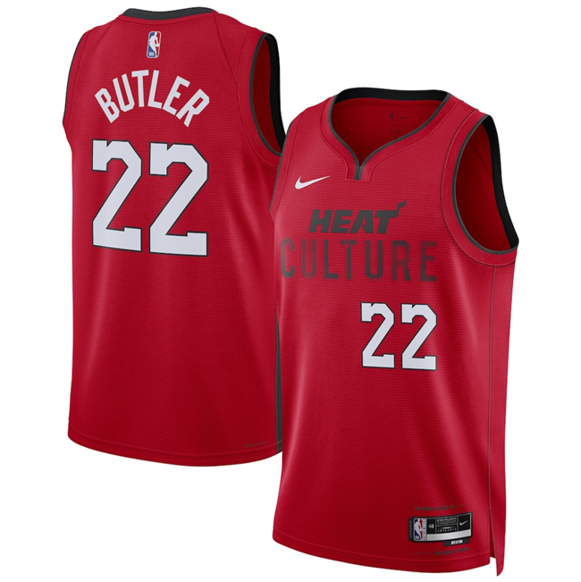 Personalized Men’s Miami Heat #22 Jimmy Butler Red 2024 25 City Edition Stitched Basketball Jersey