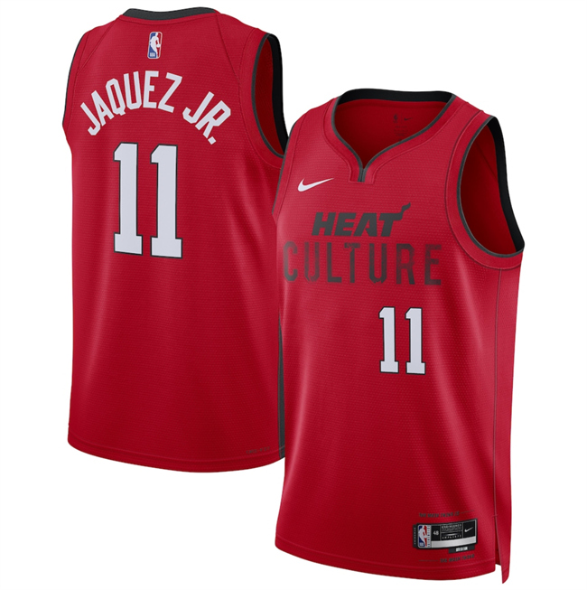 Personalized Men’s Miami Heat #11 Jaime Jaquez Jr. Red 2024 25 City Edition Stitched Basketball Jersey