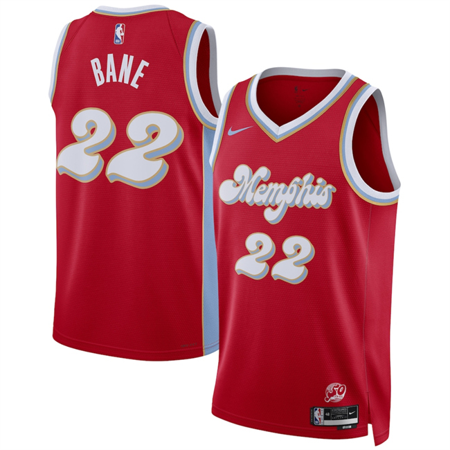 Personalized Men’s Memphis Grizzlies #22 Desmond Bane Red 2024 25 City Edition Stitched Basketball Jersey