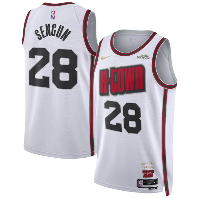 Personalized Men’s Houston Rockets #28 Alperen Sengun White 2024 25 City Edition Stitched Jersey