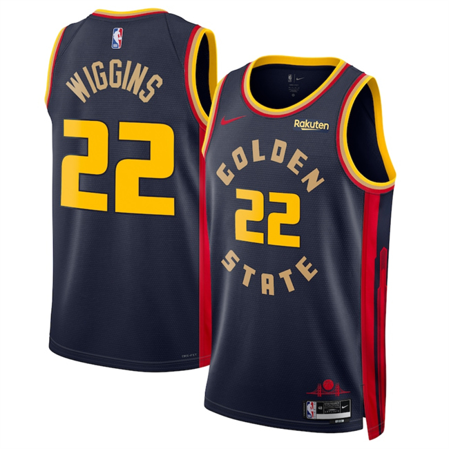 Personalized Men’s Golden State Warriors #22 Andrew Wiggins Navy 2024 25 City Edition Stitched Basketball Jersey