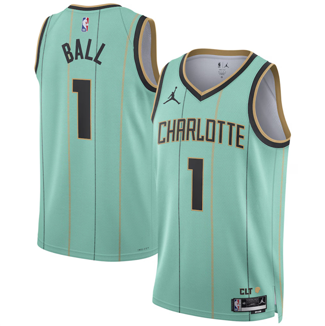 Personalized Men’s Charlotte Hornets #1 LaMelo Ball Mint 2024 25 City Edition Stitched Basketball Jersey