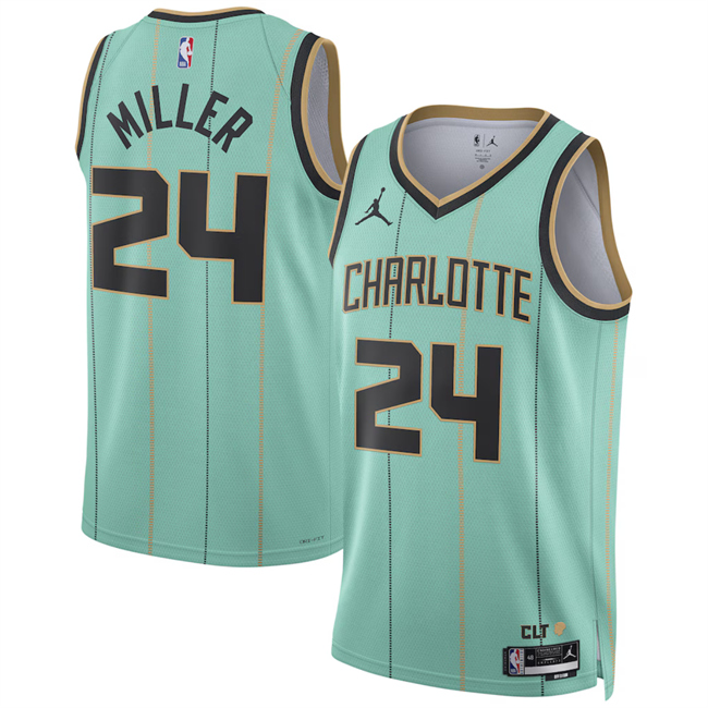 Personalized Men’s Charlotte Hornets #24 Brandon Miller Mint 2024 25 City Edition Stitched Basketball Jersey