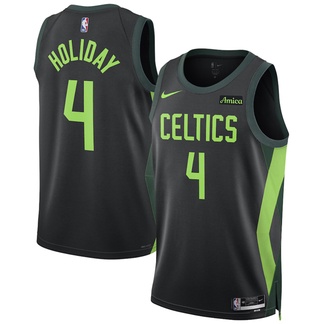 Personalized Men’s Boston Celtics #4 Jrue Holiday Black 2024 25 City Edition Stitched Basketball Jersey
