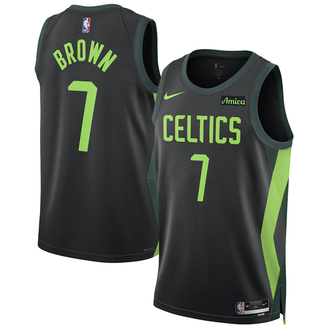 Personalized Men’s Boston Celtics #7 Jaylen Brown Black 2024 25 City Edition Stitched Basketball Jersey