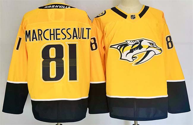 Personalized Men’s Nashville Predators #81 Jonathan Marchessault Gold 2024-25 Home Stitched Hockey Jersey
