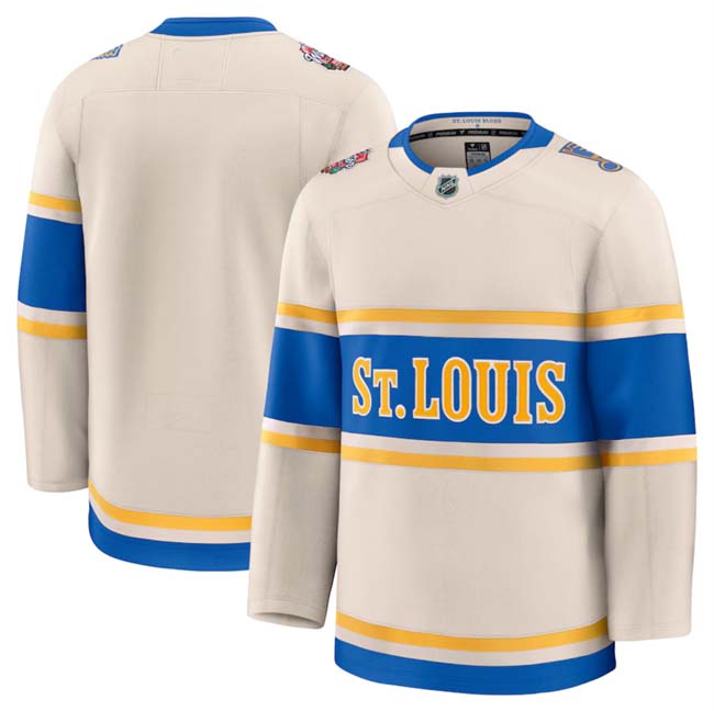 Personalized Men’s St. Louis Blues Blank Cream 2024-25 Winter Classic Stitched Hockey Jersey