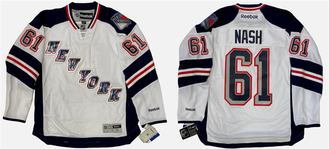 Personalized Men’s New York Rangers #61 Rick Nash 2014 White Stitched Hockey Jersey