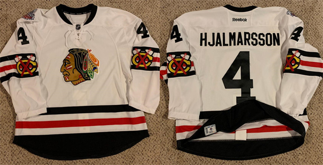 Personalized Men’s Chicago Blackhawks #4 Niklas Hjalmarsson White Stitched Hockey Jersey