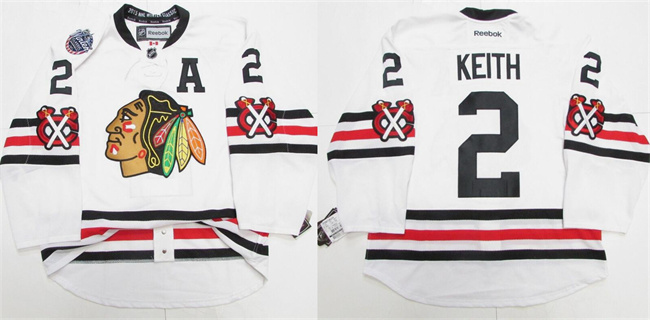 Personalized Men’s Chicago Blackhawks #2 Duncan Keith White 2015 Winter Classic Stitched Hockey Jersey