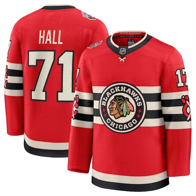 Personalized Men’s Chicago Blackhawks #71 Taylor Hall Red 2024-25 Winter Classic Stitched Hockey Jersey