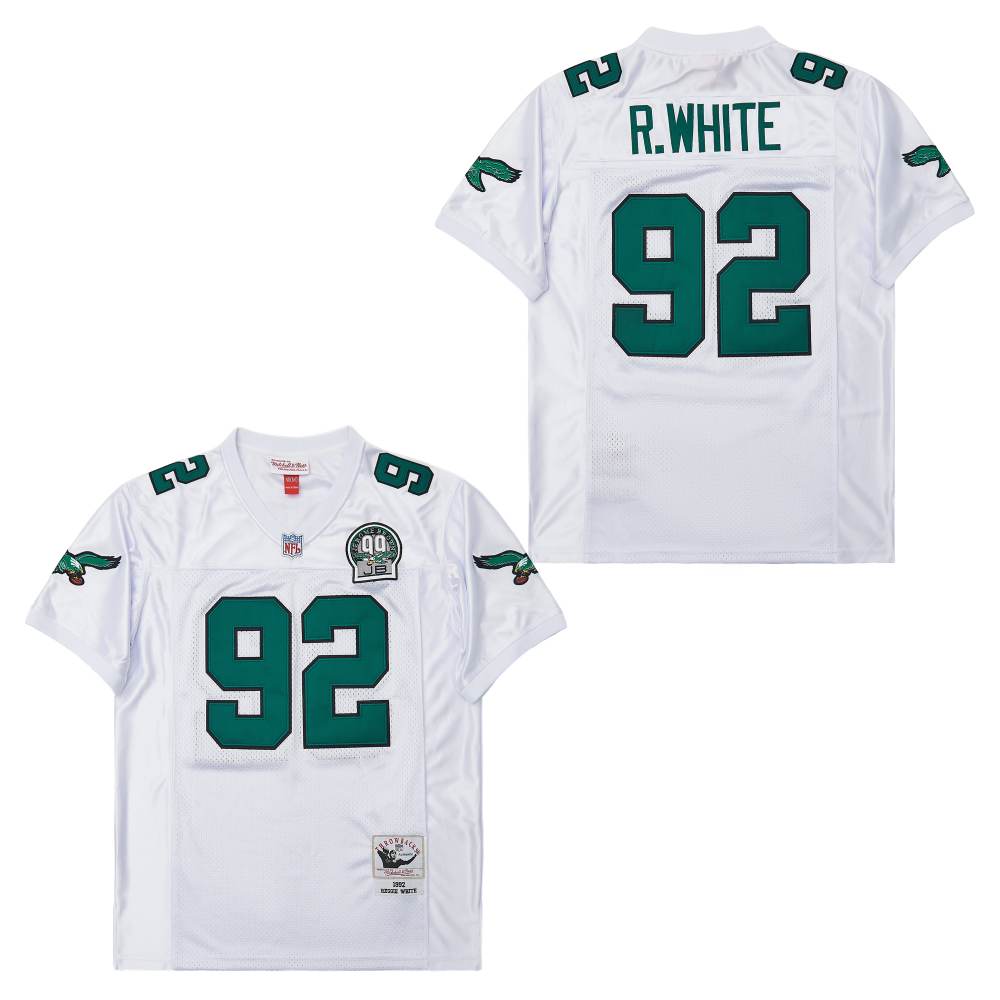 Personalized Mitchell&Ness Eagles #92 Throwback NFL Jersey