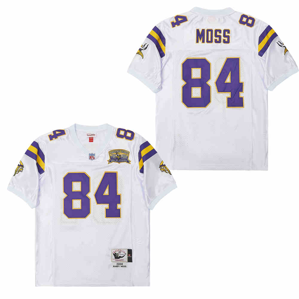 Personalized Mitchell And Ness Vikings #84 Throwback Stitched NFL Jersey