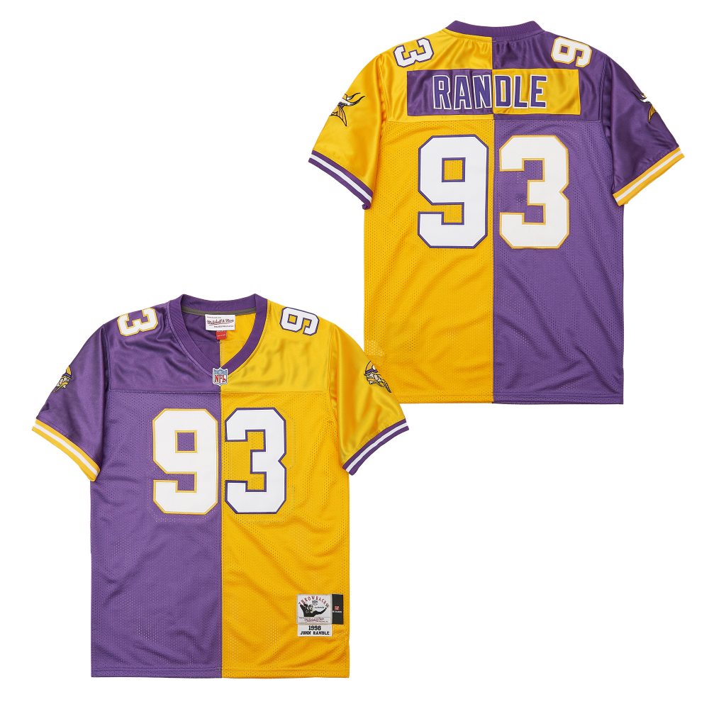 Personalized Mitchell And Ness Vikings #93 Throwback Stitched NFL Jersey
