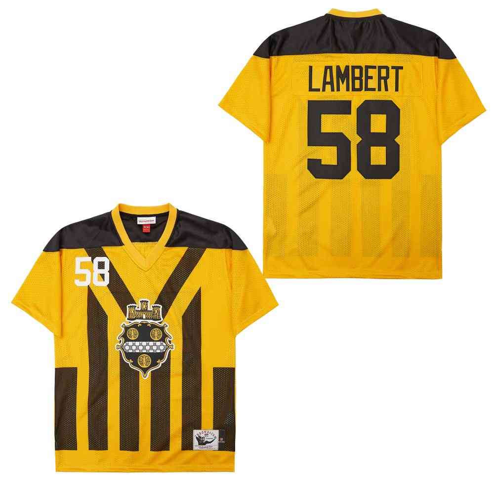 Personalized Mitchell And Ness Steelers #58 Throwback Stitched NFL Jersey