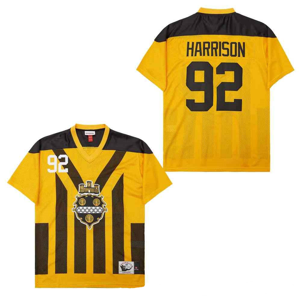 Personalized Mitchell And Ness Steelers #92 Throwback Stitched NFL Jersey