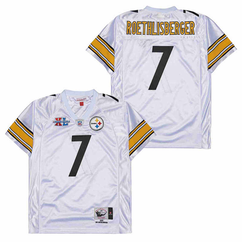 Personalized Mitchell And Ness Steelers #7 Throwback Stitched NFL Jerseys