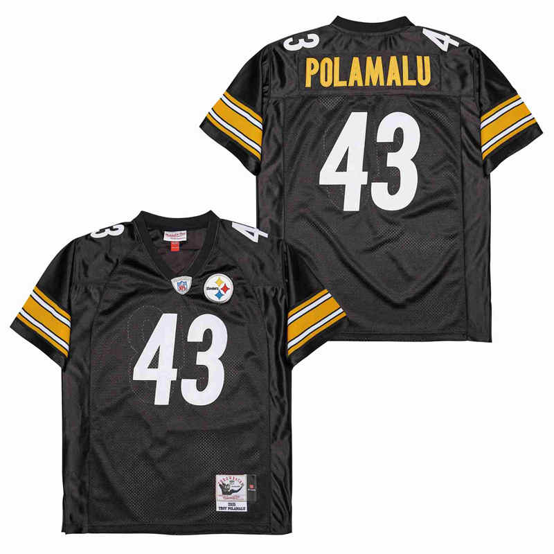 Personalized Mitchell And Ness Steelers #43 Throwback Stitched NFL Jerseys