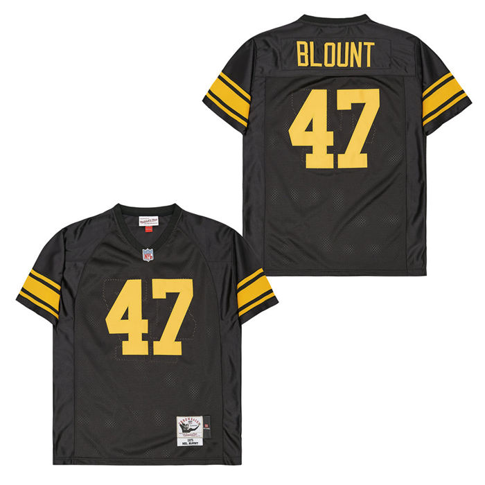 Personalized Mitchell And Ness Steelers #47 Throwback Stitched NFL Jerseys
