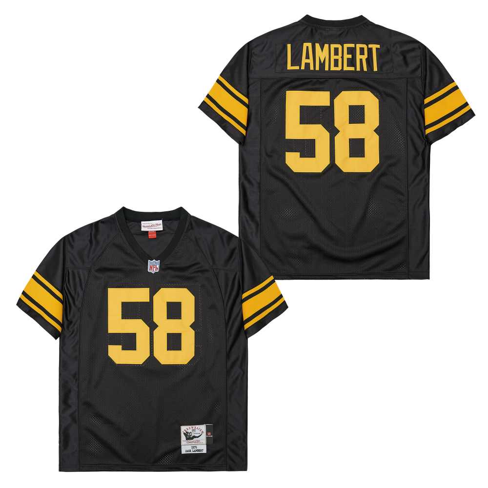 Personalized Mitchell And Ness Steelers #58 Throwback Stitched NFL Jerseys