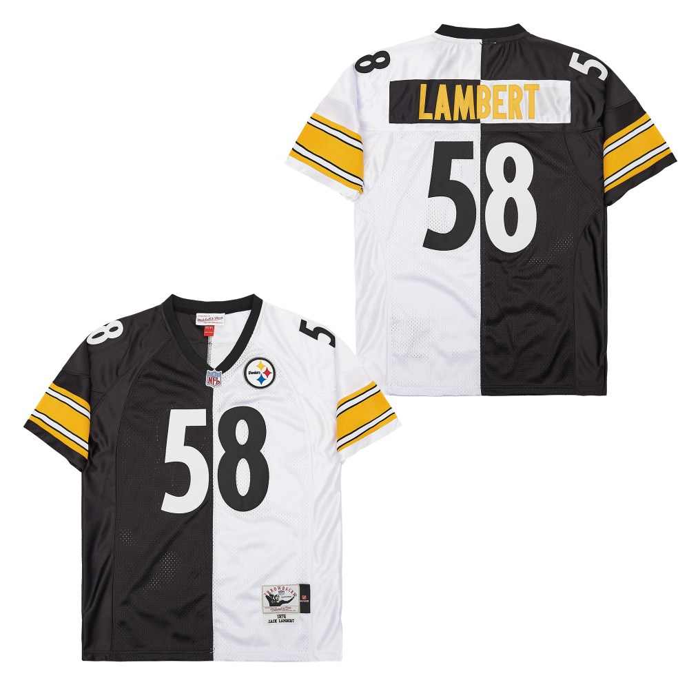 Personalized Mitchell And Ness Steelers #58 Throwback Stitched NFL Jerseys