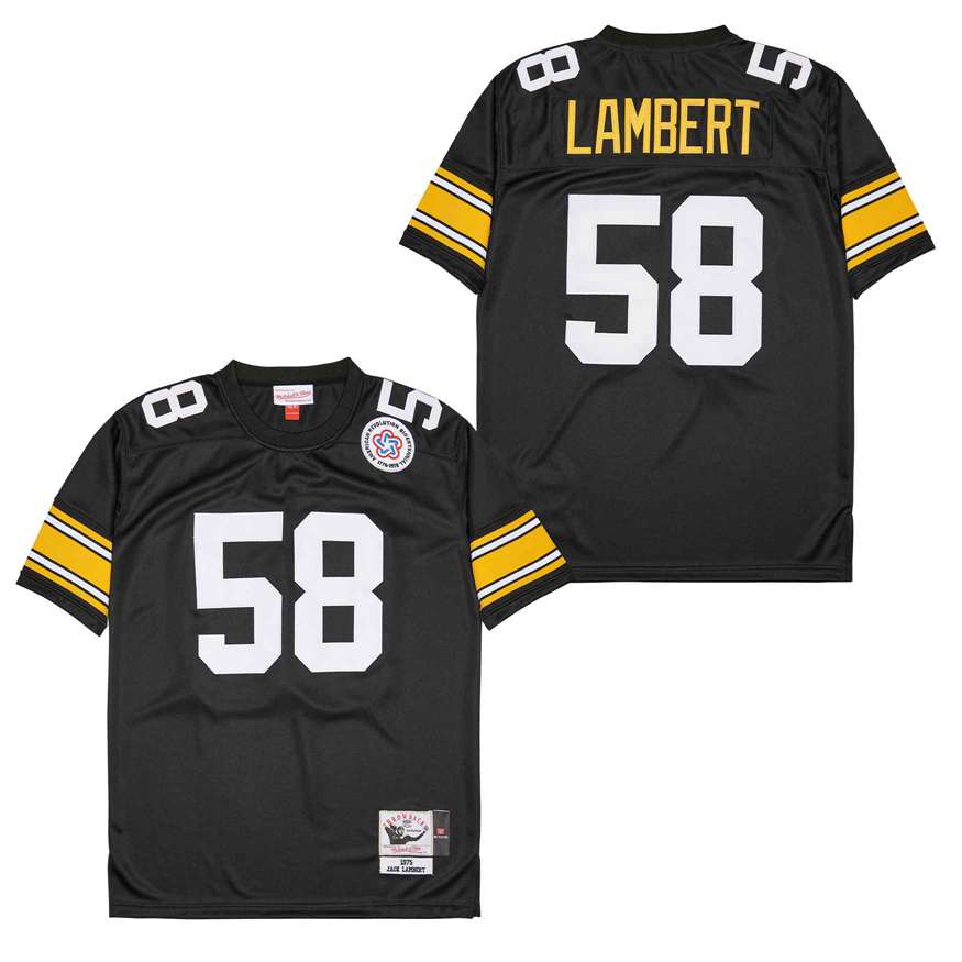 Personalized Mitchell And Ness Steelers #58 Throwback Stitched NFL Jerseys