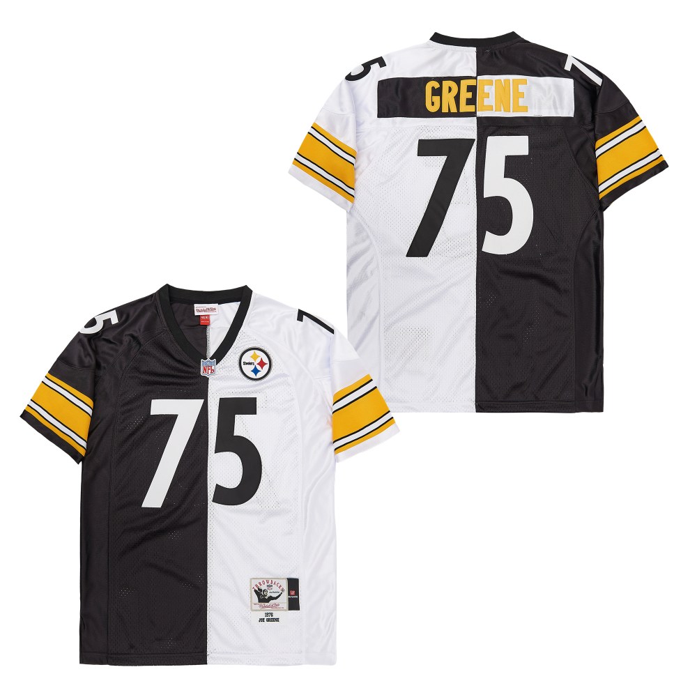 Personalized Mitchell And Ness Steelers #75 Throwback Stitched NFL Jerseys