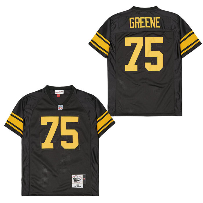Personalized Mitchell And Ness Steelers #75 Throwback Stitched NFL Jerseys