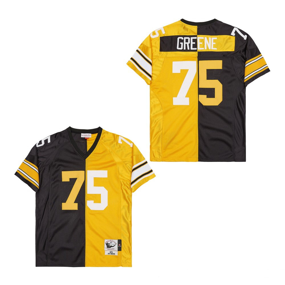 Personalized Mitchell And Ness Steelers #75 Throwback Stitched NFL Jerseys