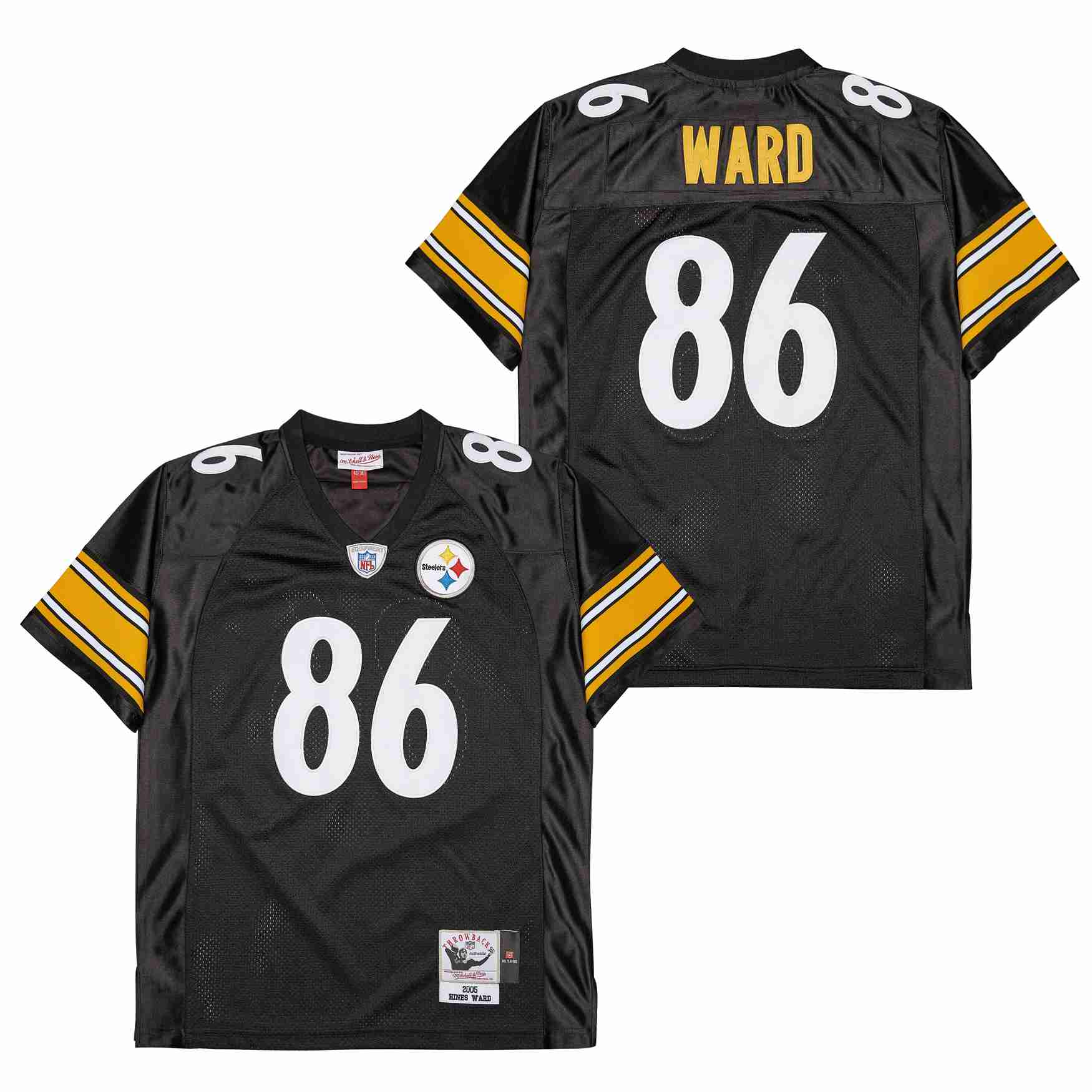 Personalized Mitchell And Ness Steelers #86 Throwback Stitched NFL Jerseys