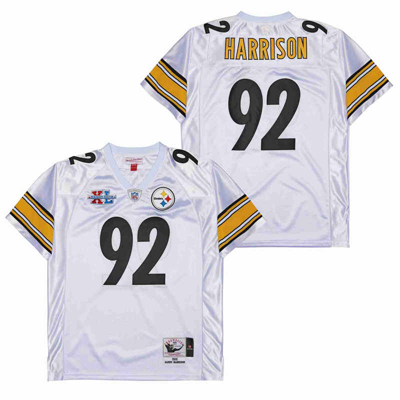 Personalized Mitchell And Ness Steelers #92 Throwback Stitched NFL Jerseys