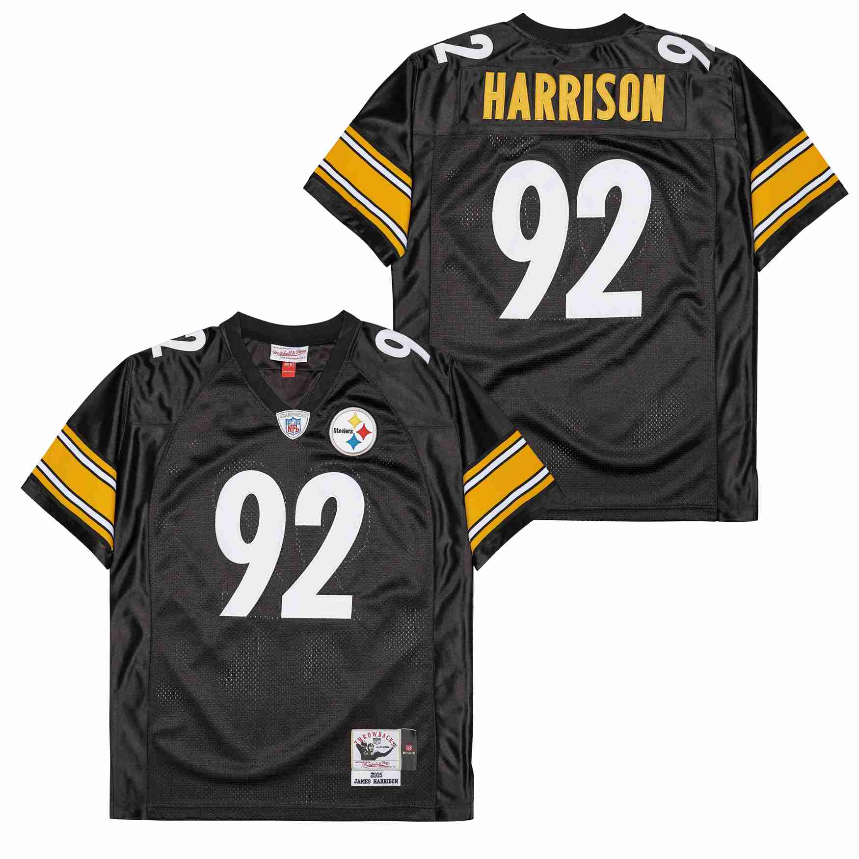 Personalized Mitchell And Ness Steelers #92 Throwback Stitched NFL Jerseys