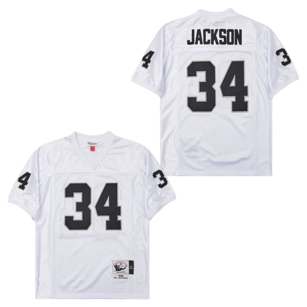 Personalized Mitchell And Ness Raiders #34 Throwback Stitched NFL Jerseys