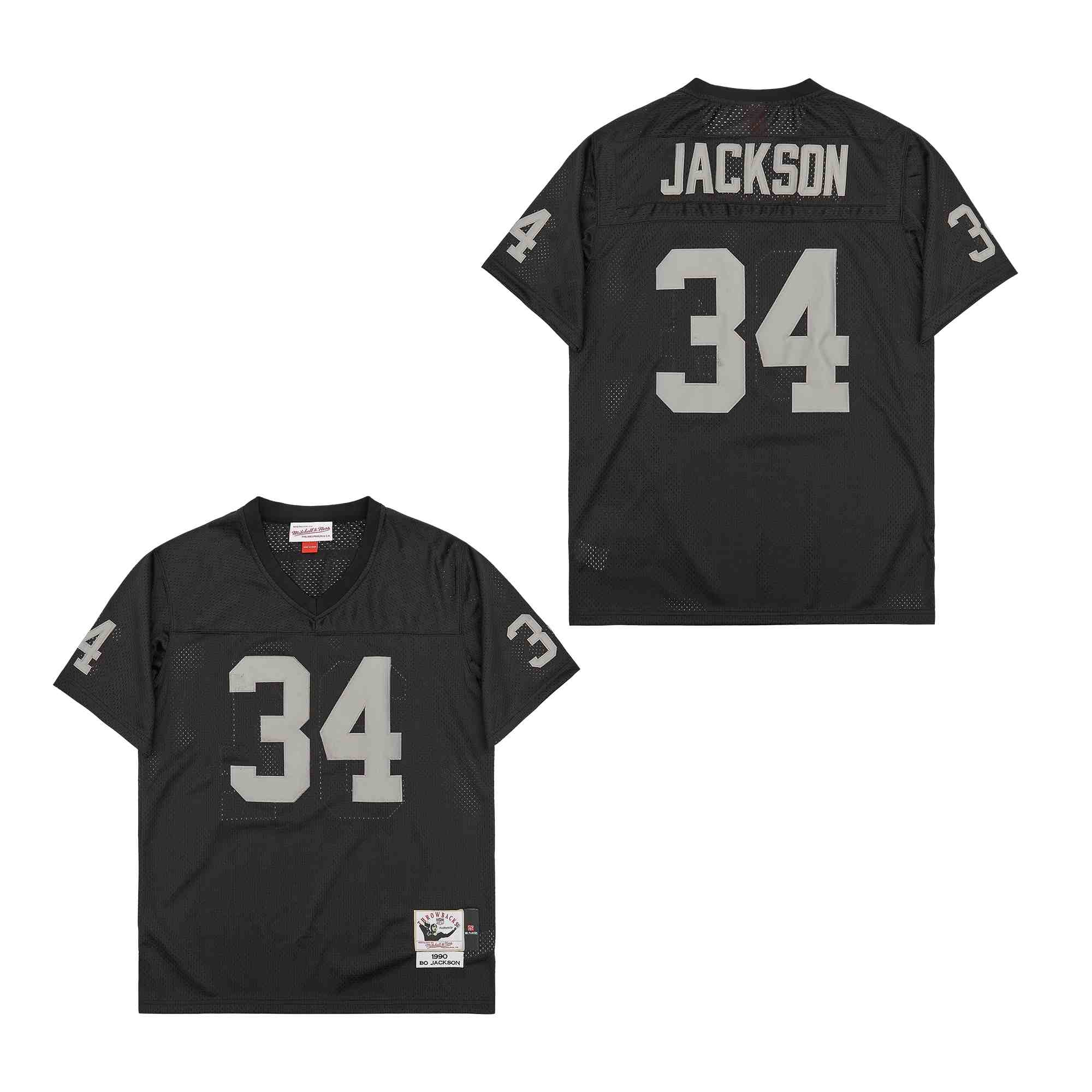 Personalized Mitchell And Ness Raiders #34 Throwback Stitched NFL Jerseys