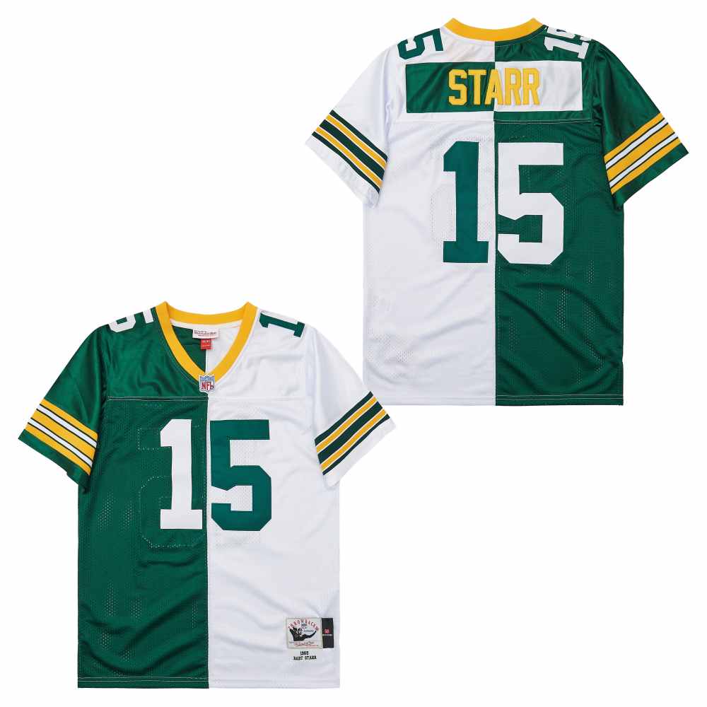 Personalized Mitchell And Ness Packers #15 Throwback Stitched NFL Jersey