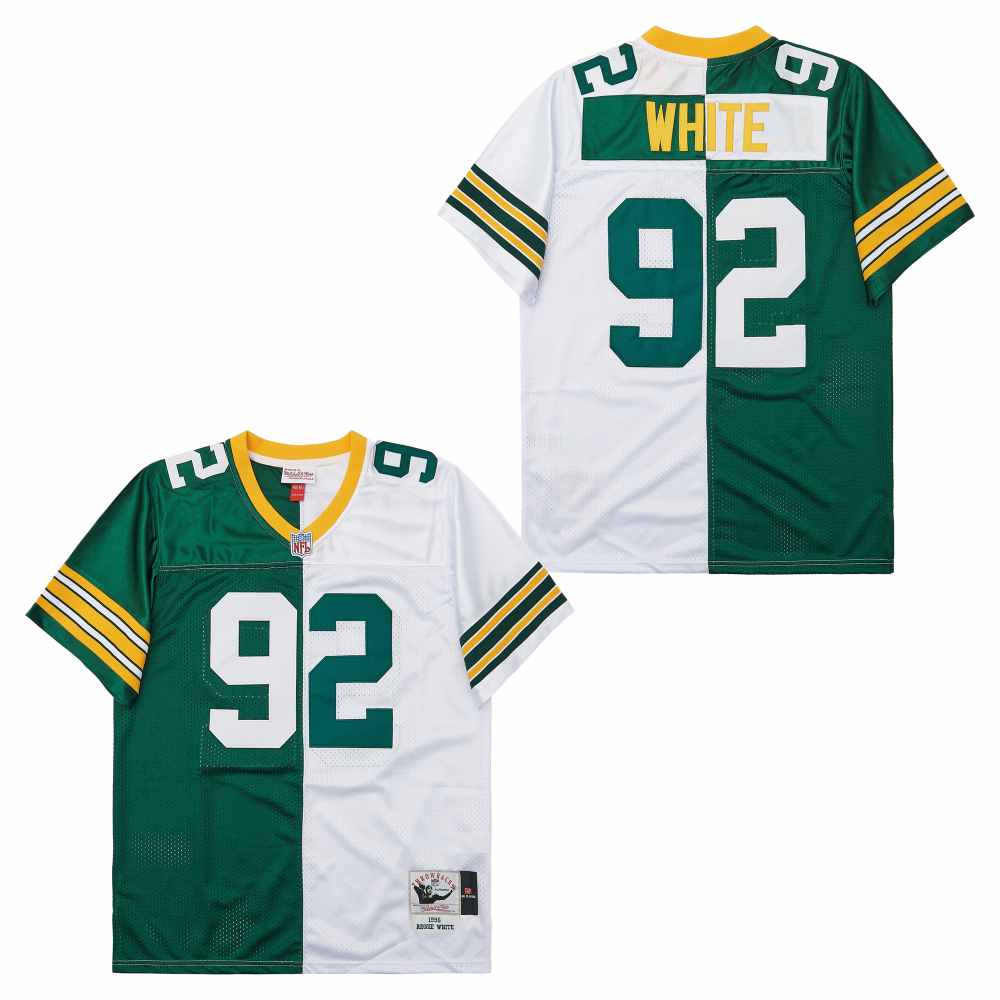 Personalized Mitchell And Ness Packers #92 Throwback Stitched NFL Jersey